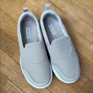 Skechers Light Gray Mesh Slip-Ons